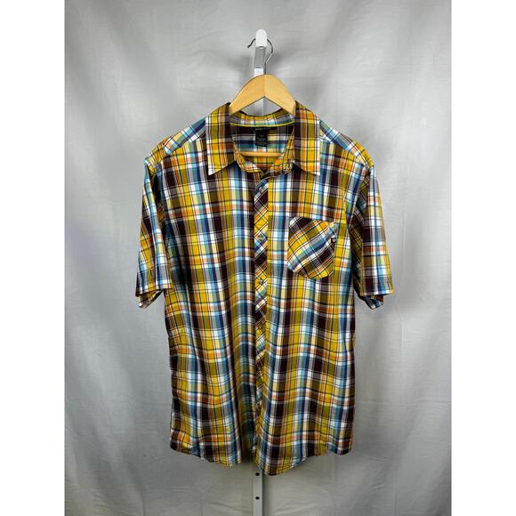 Marmot Men's Short Sleeve Button Front Plaid Shirt Size Large - Picture 1 of 5
